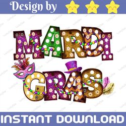 Mardi Gras Marquee Funky Font design Sublimation File PNG, Graphic, Clip Art, Instant Digital Download