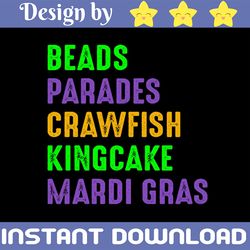 Mardi Gras PNG, Printable PNG Files | Cricut and Silhouette | King Cake | Beads | Parades | Crawfish | Louisiana