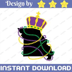 Missouri Mardi Gras svg cut file with King Crown and Beads