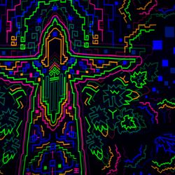 Psychedelic Art Trippy Poster "Santa Madre" Ayahuasca dmt Blacklight tapestry festival decor Wall Hangings Shamanic art