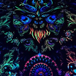 Art "Dark Forest" Trippy print Psychedelic tapestry Glow UV Abstract print Wall decor Art forest Tarot art Home decor