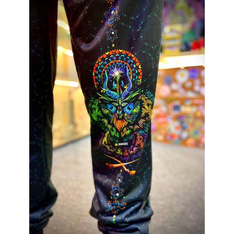 Trippy Pants Full Print UV Wear Dark Forest Psychedelic Festival Outfit Blacklight Clothing 7