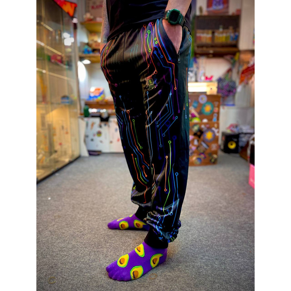 Festival Outfit Psychedelic Pants Party Clothing Blacklight Print Abstract Men Pants 3