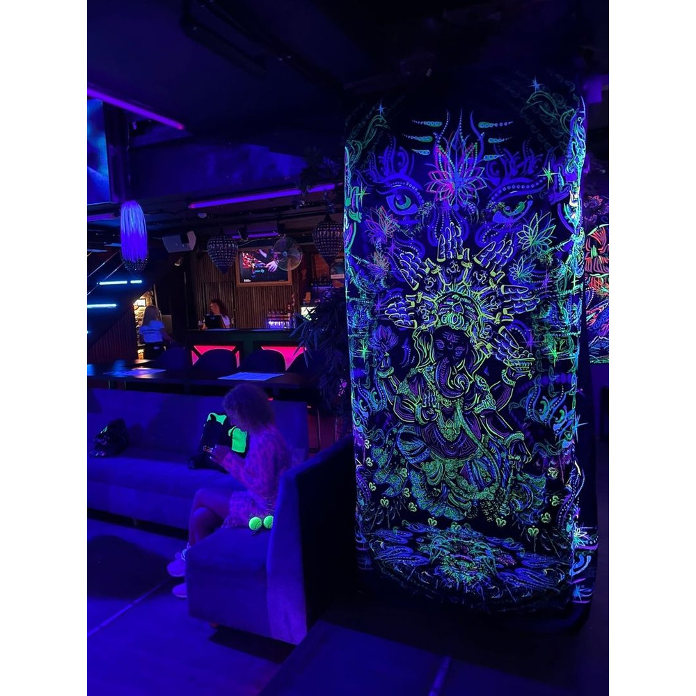 Festival Decor GANESHA Wall Decor Blacklight Tapestry Wall Hanging Art Uv Poster 5