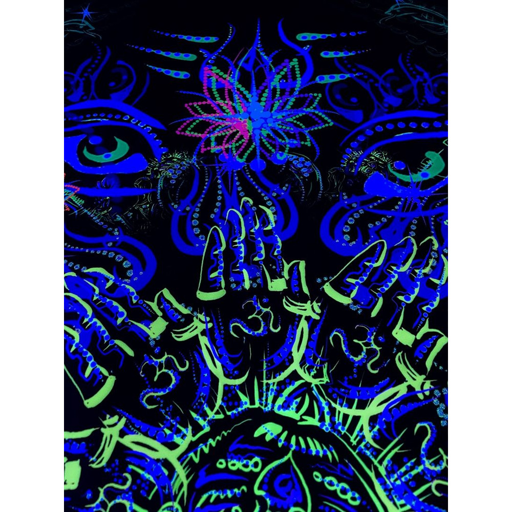 Festival Decor GANESHA Wall Decor Blacklight Tapestry Wall Hanging Art Uv Poster 6