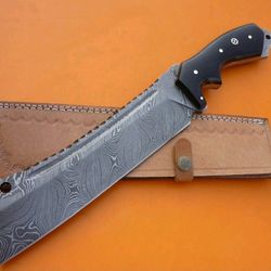 Hand Forged Tactical Tanto - Personalized Hunting Knife Japanese Chef Knife - Damascus Steel Perfection - BladeMaster