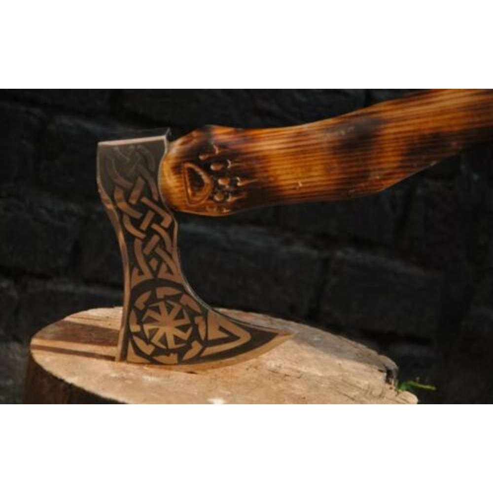 MonogrammedMarvelHandcraftedCarbonSteelVikingAxeGiftBladeMaster 6jpg