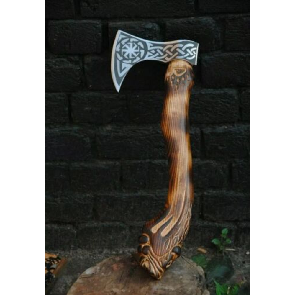 MonogrammedMarvelHandcraftedCarbonSteelVikingAxeGiftBladeMaster 7jpg