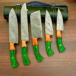 Professional Damascus Kitchen Knives, Professional Chef set - BladeMaster