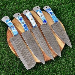 Damascus Steel Chef's Knife Set for Kitchen Excellence