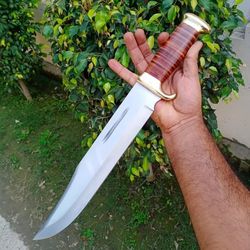 Handmade Crocodile Dundee Bowie Knife – D2/C430 Tool Steel A Gift for Men - BladeMaster