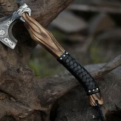 Premium Handmade Viking Axe: Custom Carbon Steel Hatchet for Valhalla Enthusiasts | Unique Gift for Him BM-1249