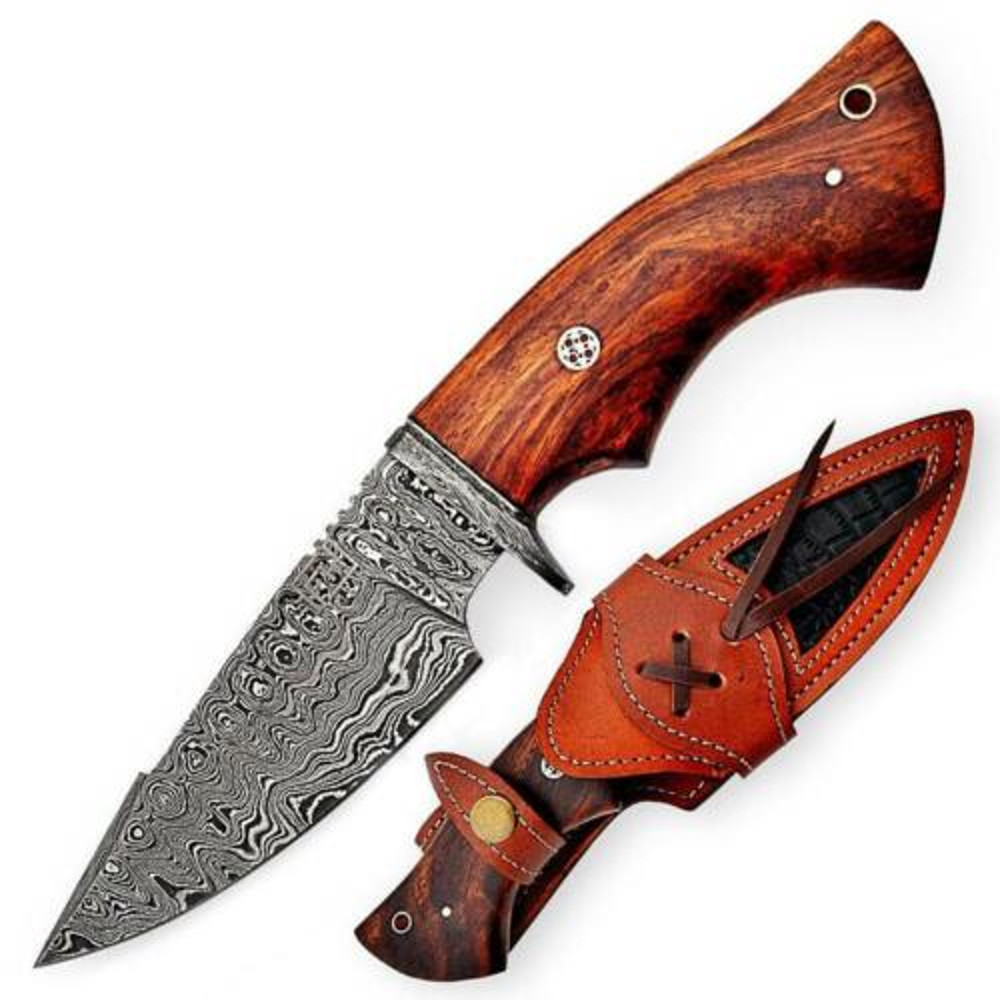 BM Exclusive Handcrafted Damascus Steel Hunting Knife Fixed Blade Full Tang Perfect Gift for Him