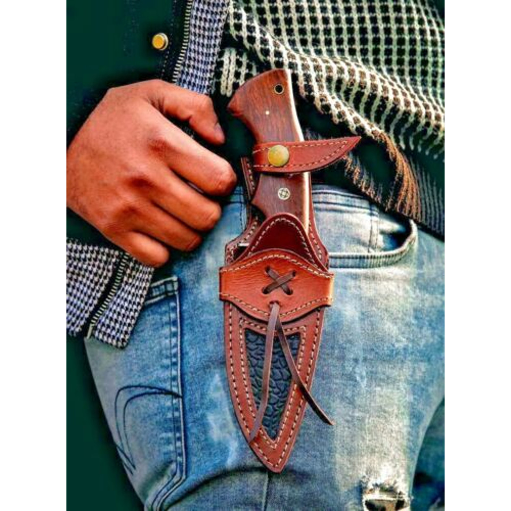 BM Exclusive Handcrafted Damascus Steel Hunting Knife Fixed Blade Full Tang Perfect Gift for Him