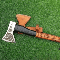 Custom-Made Vikings Nordic Battle Axe in Carbon Steel - Perfect Anniversary Gift