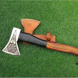 custom-made vikings nordic battle axe in carbon steel - perfect anniversary gift