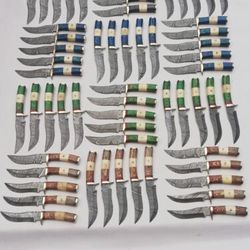 set of 60 handmade damascus steel skinner hunting knives - blades of glory - blademaster
