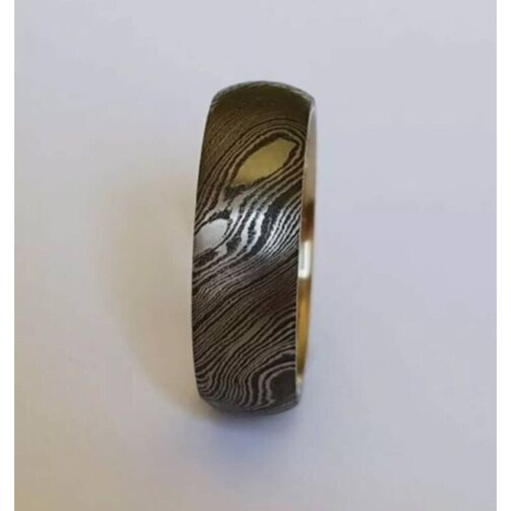 InfiniteLove HandcraftedDamascusSteelRingwithBrassDetailingBladeMaster 3jpg