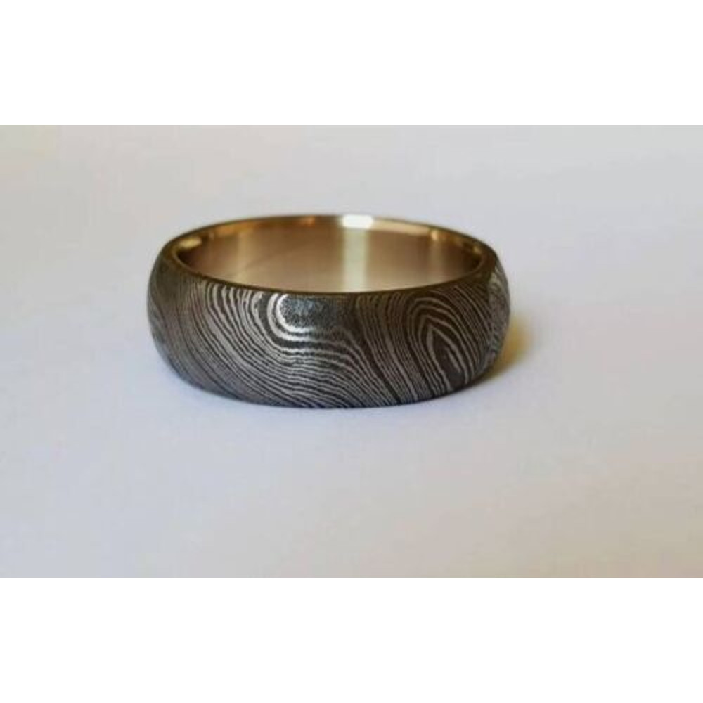 InfiniteLove HandcraftedDamascusSteelRingwithBrassDetailingBladeMaster 6jpg