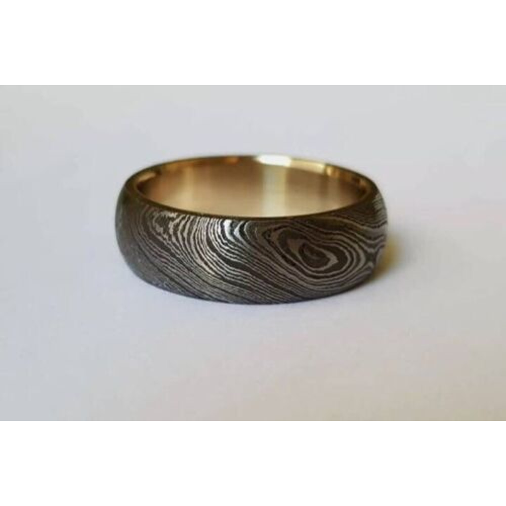 InfiniteLove HandcraftedDamascusSteelRingwithBrassDetailingBladeMaster 7jpg
