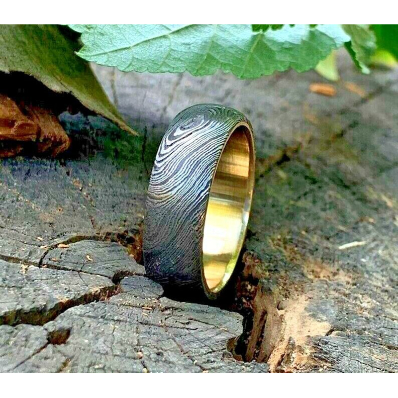 Timeless_Craftsmanship Men's_Damascus_Ring_with_Brass_Sleeve - Perfect_Wedding_Band_and_Engagement_Gift (8).jpg