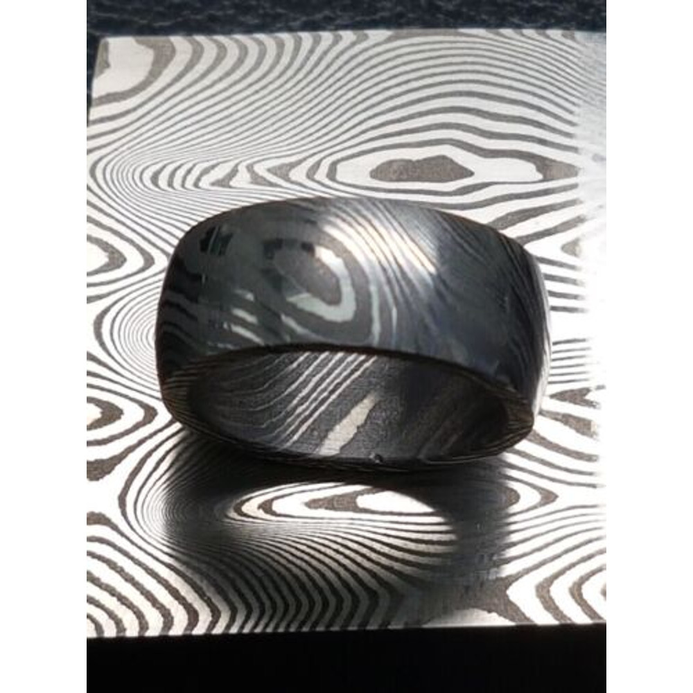 StrikingMensBlackDamascusWeddingRingUniqueBandforEngagementsPerfectMensJewelry 4