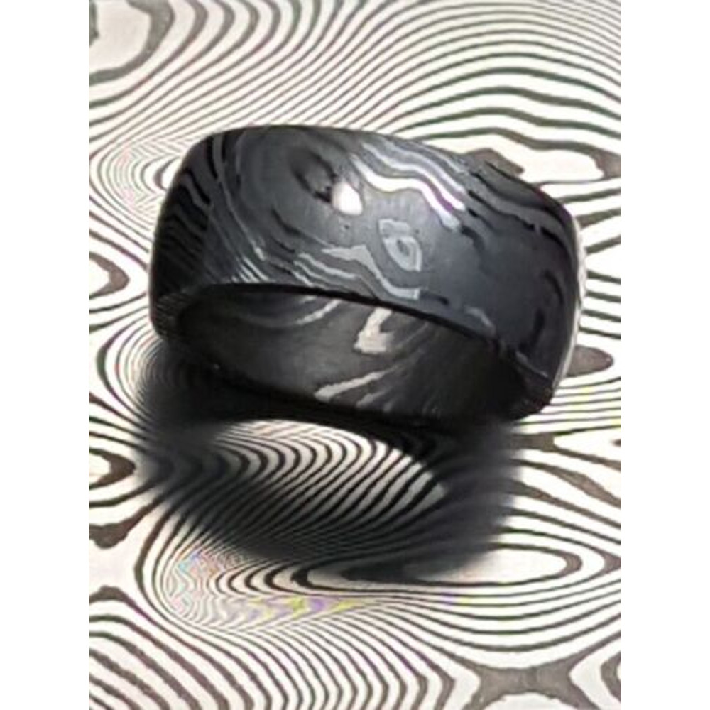 StrikingMensBlackDamascusWeddingRingUniqueBandforEngagementsPerfectMensJewelry 5