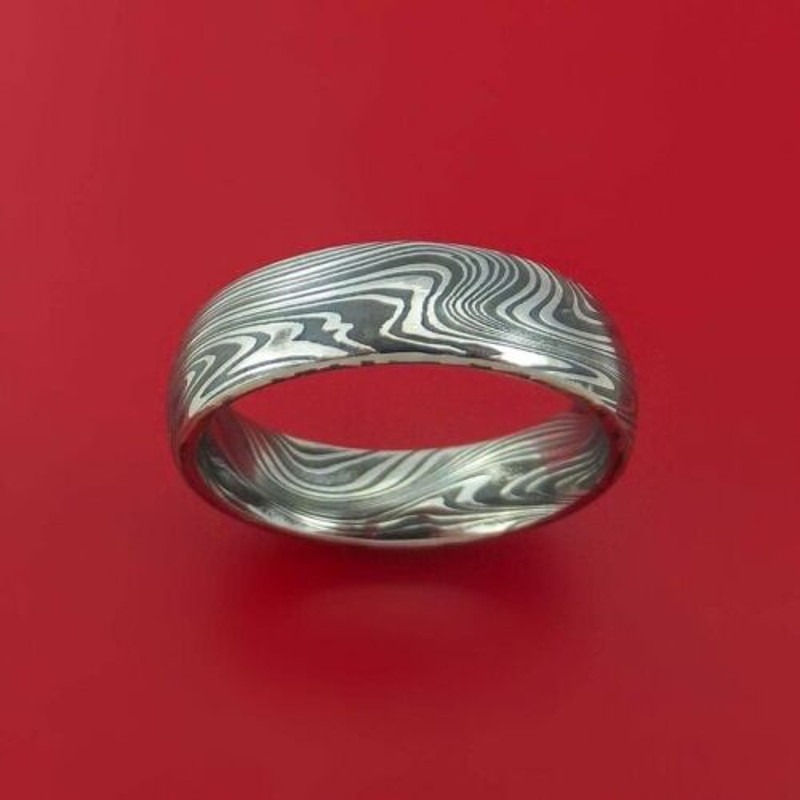 BlackDamascusMensRing EngagementRing MensWeddingRing 7jpg