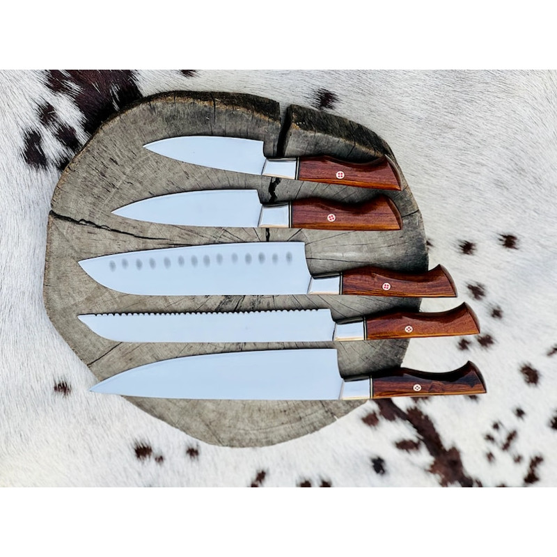 PremiumCustomHandmadeStainlessSteel5PieceKitchenKnivesSetwithChefBBQandButcherKnive