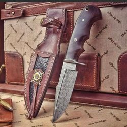 Premium Handcrafted Damascus Knives for Men - Ideal Gifts: Hunting, Fixed Blade, Gut Hook, Ka-bar