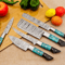 5PieceCustomDamascusSteelChefKnifeSetUnleashCulinaryPrecision 7png