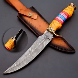 Handcrafted Damascus Bowie Knife: Own a Piece of Wild Elegance