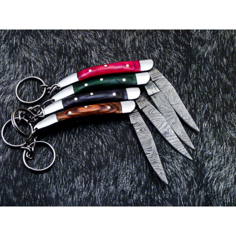 85CustomHandForgedDamascusSteelPocketFoldingKeychainKnives 5png