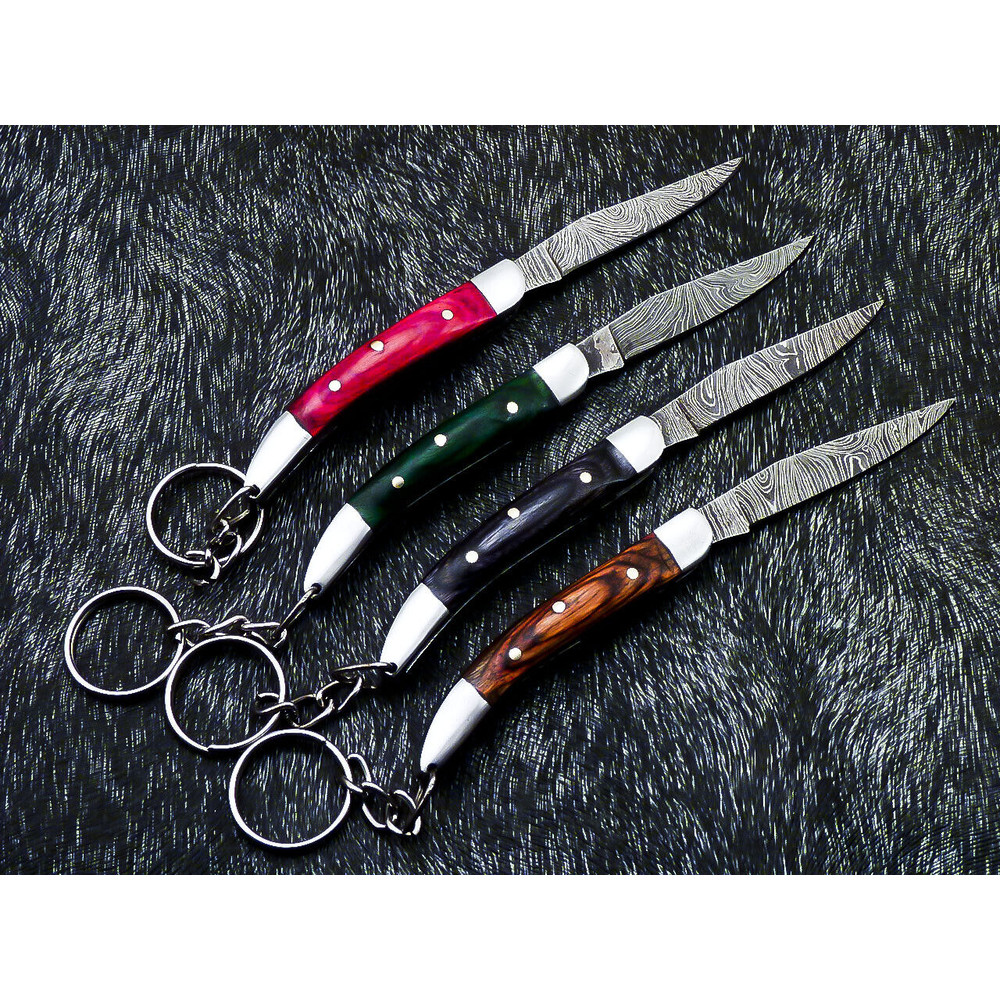 85CustomHandForgedDamascusSteelPocketFoldingKeychainKnives 6png