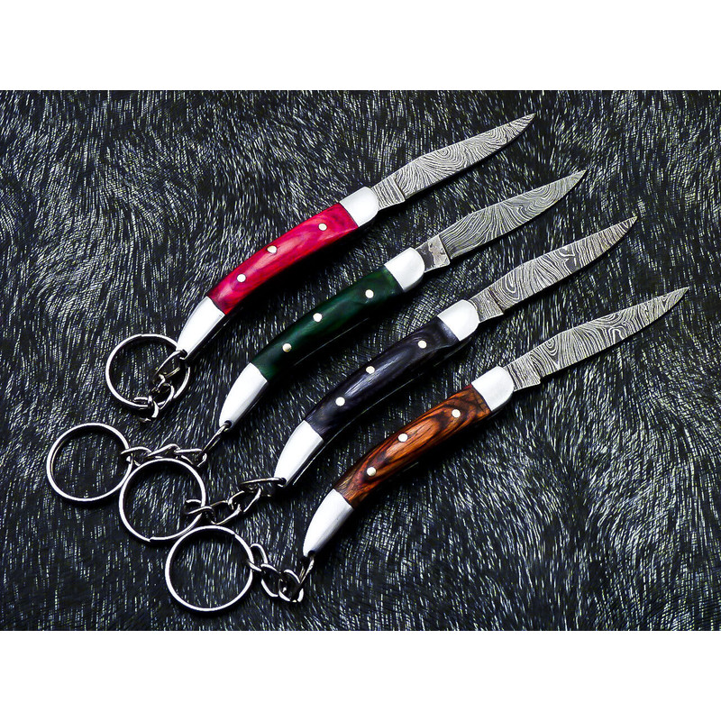 85CustomHandForgedDamascusSteelPocketFoldingKeychainKnives 6png