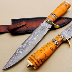 Embrace the heritage of the Bowie with this ultimate cutting companion where Forged Damascus steel meets timeless design