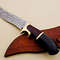 ExquisiteHandcraftedDamascusSteelBowieHuntingKnifefeaturingaRosewoodHandleCompletewith