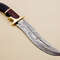 ExquisiteHandcraftedDamascusSteelBowieHuntingKnifefeaturingaRosewoodHandleCompletewith