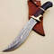 ExquisiteHandcraftedDamascusSteelBowieHuntingKnifefeaturingaRosewoodHandleCompletewith