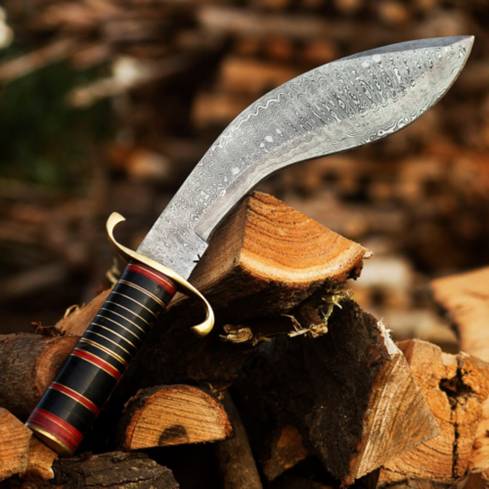 CraftYourAdventureCustomHandmadeDamascusSteelRainDropKukriKnifeforHuntingandCamping 1