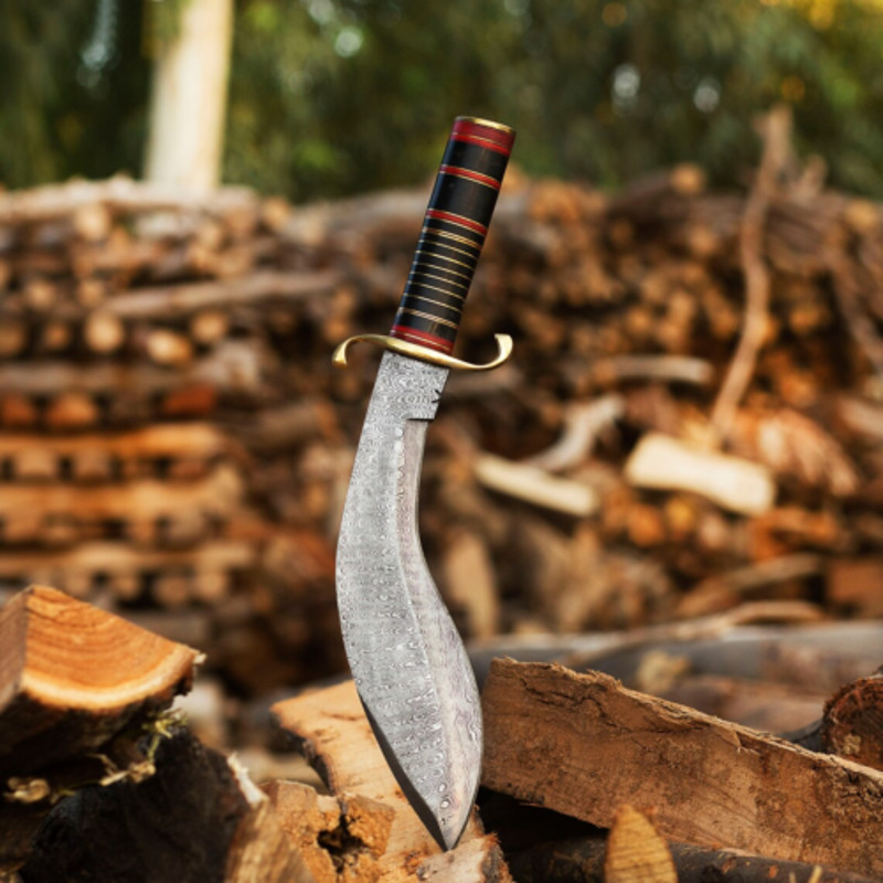 CraftYourAdventureCustomHandmadeDamascusSteelRainDropKukriKnifeforHuntingandCamping 2