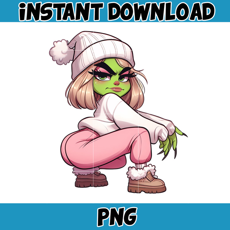Pink Girl Grinch Png File,Cute Grinch File, Grinchmas Png, Grinchy Png UNIQUE Designs, Cute Grinchy File Png T-shirt Design (1).jpg