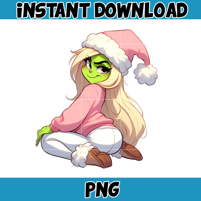 Pink Girl Grinch Png File,Cute Grinch File, Grinchmas Png, Grinchy Png UNIQUE Designs, Cute Grinchy File Png T-shirt Design (16).jpg