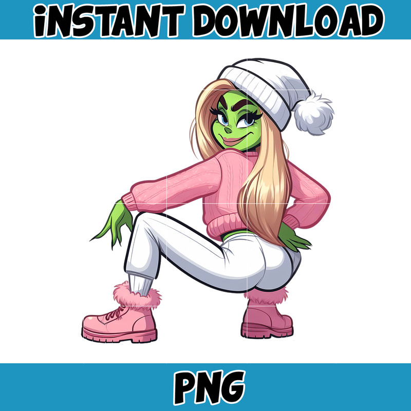 Pink Girl Grinch Png File,Cute Grinch File, Grinchmas Png, Grinchy Png UNIQUE Designs, Cute Grinchy File Png T-shirt Design (5).jpg