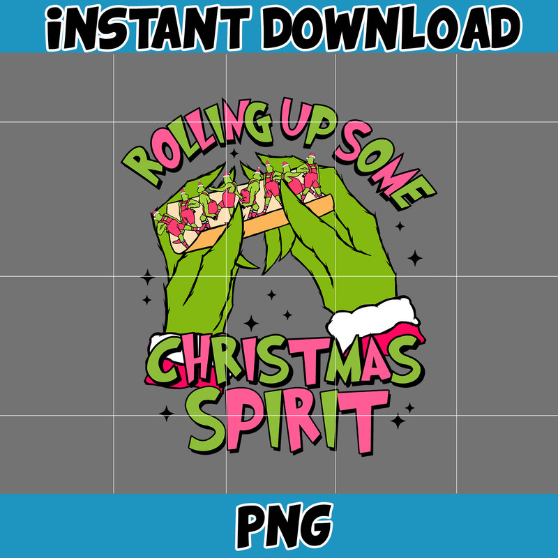 Rolling Up Some Christmas Spirit Png, Retro Christmas Png, Pink Christmas Png, Christmas Mean Guy Png (3).jpg