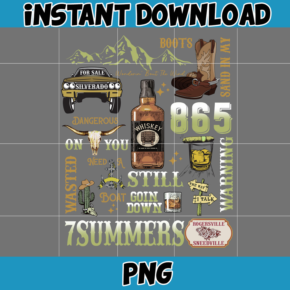 Country Western Png, Country Music Png, Retro Bull Skull Png, Wallen Bull Skull Png, Cowboy Design, Png Files High Quality (10).jpg