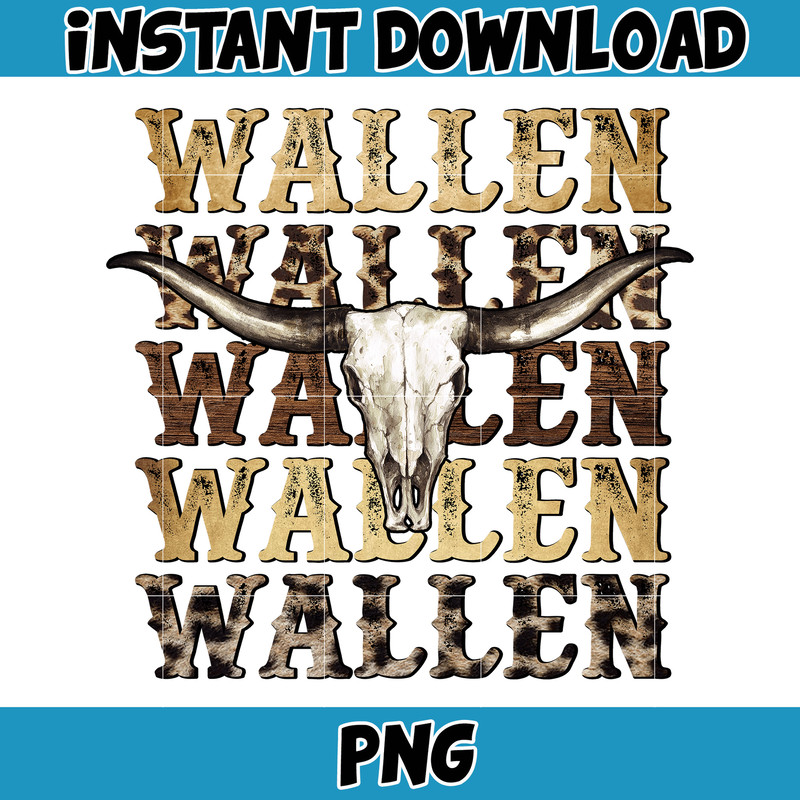 Country Western Png, Country Music Png, Retro Bull Skull Png, Wallen Bull Skull Png, Cowboy Design, Png Files High Quality (23).jpg