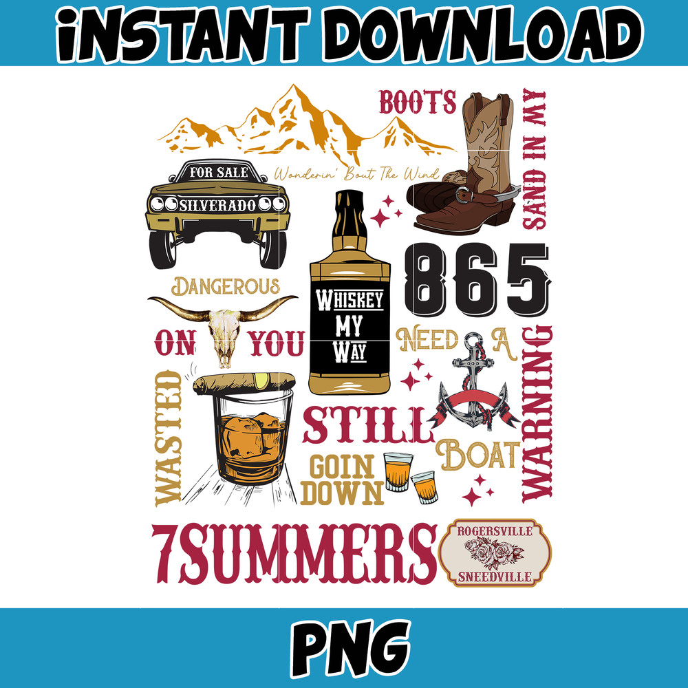 Country Western Png, Country Music Png, Retro Bull Skull Png, Wallen Bull Skull Png, Cowboy Design, Png Files High Quality (6).jpg