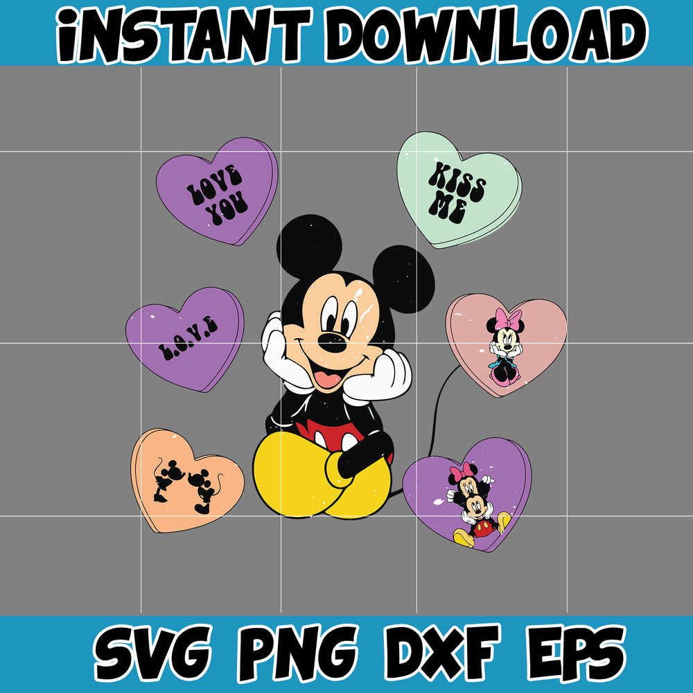 Designs Cartoon Valentine Svg, Be My Valentine Svg, Mouse And Friend Character Movie Svg (10).jpg