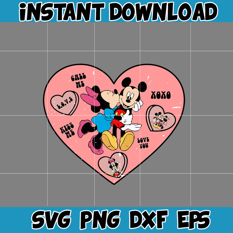 Designs Cartoon Valentine Svg, Be My Valentine Svg, Mouse And Friend Character Movie Svg (34).jpg